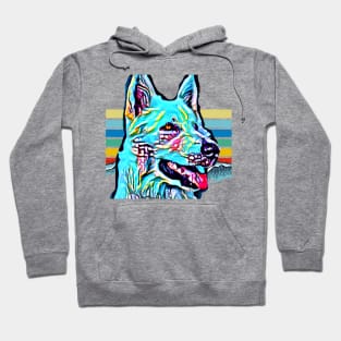 White Shepherd (turquoise artsy) Hoodie